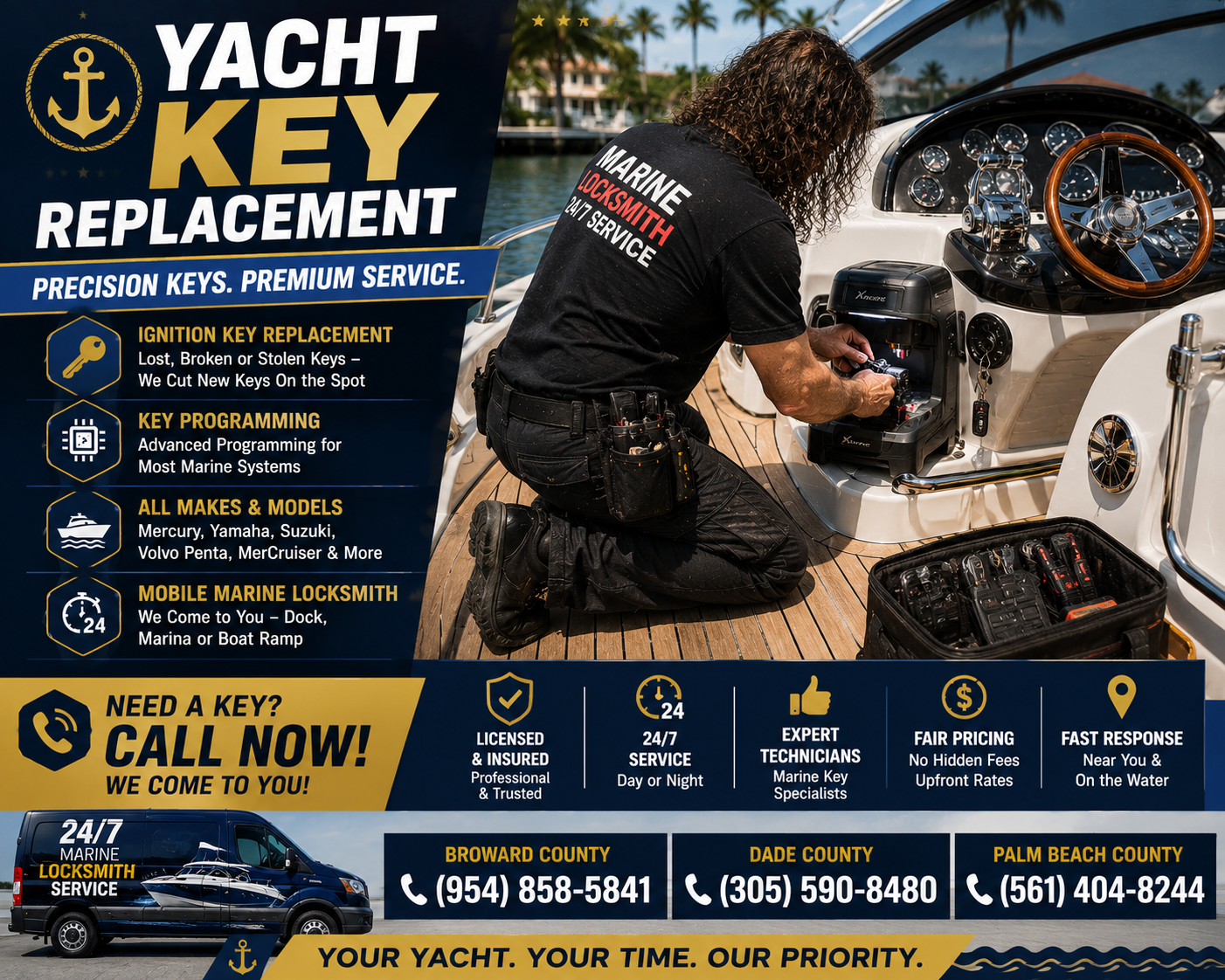Yacht Key Replacement locksmith service